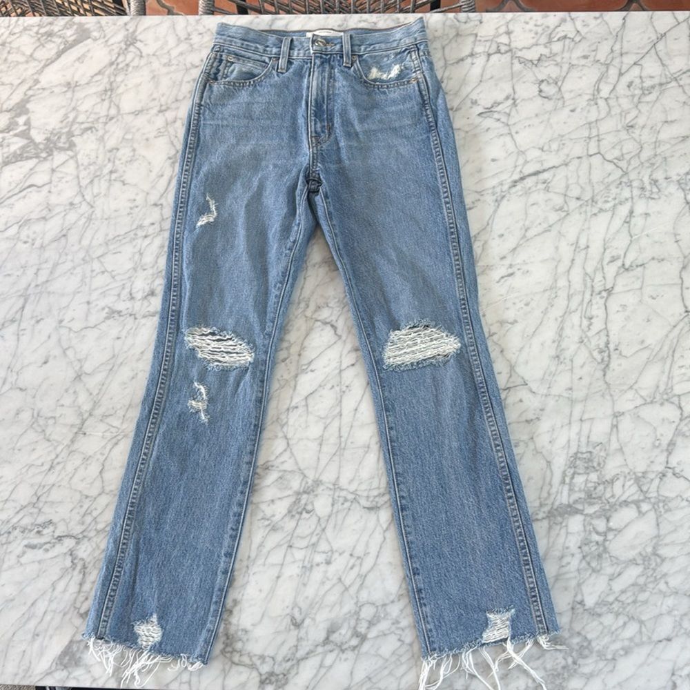 Slvrlake Denim Hero Straight Leg Distressed Womens Sz 24